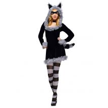 Sexy wasbeer kostuum voor vrouwen - Thema: Dieren - Zwart - Maat M / L