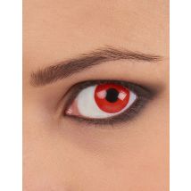 Rode ogen contactlenzen voor volwassenen - Thema: Kleuren - Rood - Maat Uniek Formaat