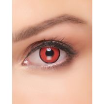 Rode en zwarte contactlenzen voor volwassenen - Thema: Duivel - Rood - Maat Uniek Formaat