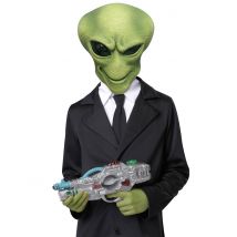 Alien masker en handschoenen voor volwassenen - Thema: Espace - Groen - Maat One size