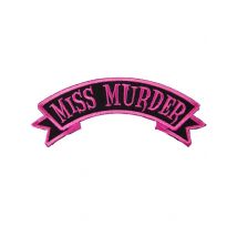 Roze en zwart Miss Murder gothic patch - Thema: Magie en Horror - Roze - Maat Uniek Formaat