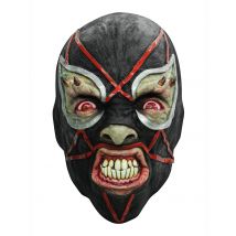 Latex duivelse worstelaar masker voor volwassenen - Zwart - Maat Uniek Formaat