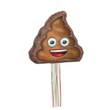 3D Emoji drol pinata - Thema: Humoristisch - Bruin - Maat Uniek Formaat