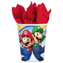 8 Super Mario bekers - Thema: EXCLUSIVITE MARIO - Gekleurd - Maat One Size