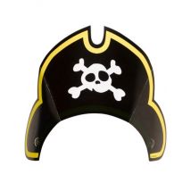 kartonnen Piratenhoeden 8 stuks - Thema: Piraten - Zwart - Maat One Size