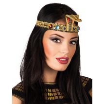 Egyptische hoofdband met nepjuweel voor volwassenen - Thema: Oudheid - Gekleurd - Maat Uniek Formaat