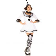 Sexy wit narren kostuum voor vrouwen - Thema: Black + White - Zwart - Maat M/L