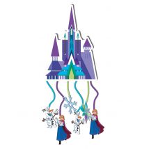 Frozen kasteel pinata - Thema: Prinsessen - Paars - Maat Uniek Formaat