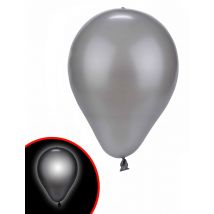 Zilverkleurige LED ballonnen Illooms - Thema: Alle licenties - Zilver / Grijs - Maat Uniek Formaat