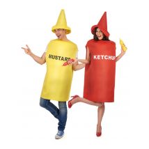 Mosterd en ketchup koppelkostuum - Thema: Humoristisch - Gekleurd - Maat Uniek Formaat