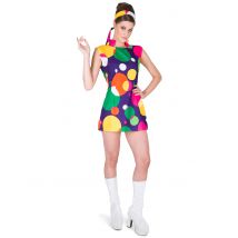 Disco pop kostuum voor vrouwen - Thema: Jaren 60/70 - Gekleurd - Maat S