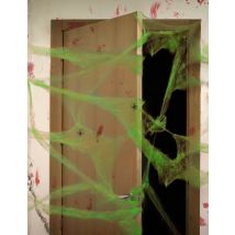 Groene spinnenweb decoratie met spinnen - Thema: Spinnen + pompoenen - Groen - Maat Uniek Formaat