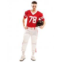 Rood American Football kostuum voor mannen - Thema: Werelddelen - Maat Small