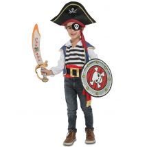Piratenkostuum met accessoires voor kinderen - Thema: Piraten - Gekleurd - Maat 110/116 (5-6 jaar)