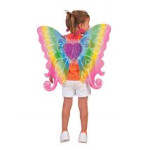 Veelkleurige hart vleugels - Thema: Carnaval accessoire - Gekleurd - Maat Uniek Formaat