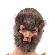 Bruin wolf masker voor volwassenen - Thema: Dieren - Bruin - Maat One Size