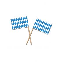 50 Bierfeest prikkers - Thema: Beier + Tiroler - Blauw - Maat Uniek Formaat