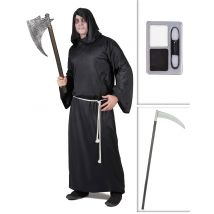 Reaper kostuum pack met zeis en schmink voor volwassenen - Thema: Reaper - Zwart - Maat Uniek Formaat