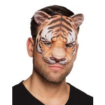 Tijger masker voor volwassenen - Thema: Carnaval accessoire - Gekleurd - Maat Uniek Formaat