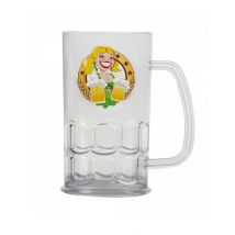 Doorzichtige Bierfeest bierpul - Thema: Beier + Tiroler - Gekleurd - Maat Uniek Formaat