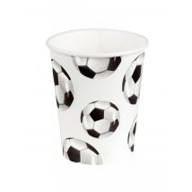6 kartonnen bekertjes met voetbal - Thema: Nationaliteit en Supporters - Maat Uniek Formaat