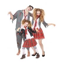 Zombie familie groepskostuum - Thema: Magie en Horror - Zilver / Grijs - Maat Uniek Formaat