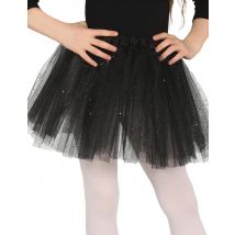 Zwarte tutu met glitters voor meisjes - Thema: Carnaval accessoire - Zwart - Maat One Size