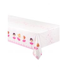 Plastic ballerina tafelkleed 130 x 180 cm dansthema - Thema: Dansers en danseressen - Roze - Maat Uniek Formaat