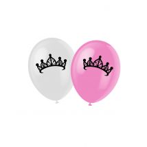 6 ballonnen met prinses - Thema: Prinsessen - Roze - Maat Uniek Formaat
