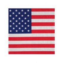 20 papieren servetten Amerika 33 x 33 cm USA vlag - Thema: Nationaliteit en Supporters - Rood - Maat Uniek Formaat
