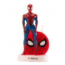 3D verjaardagskaars Spiderman - Thema: Bekende personages - Rood - Maat Uniek Formaat