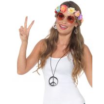Kleurrijke hippie accessoires voor dames - Thema: Jaren 60/70 - Gekleurd - Maat One size