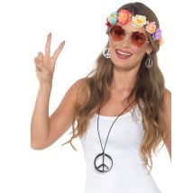 Kleurrijke hippie accessoires voor dames - Thema: Jaren 60/70 - Gekleurd - Maat One size