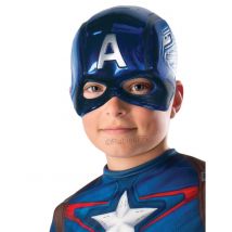 Captain America half masker voor kinderen - Thema: Bekende personages - Blauw - Maat One Size