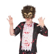 Latex weerwolf masker voor kinderen - Thema: Magie en Horror - Bruin - Maat One Size