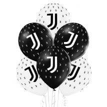 12 Latex Juventus ballonnen - Thema: Sfeer decoratie - Grijs, Wit - Maat Uniek Formaat