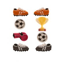 8 Mini Voetbalsuikerfiguren 9 g - Thema: Supporters - Multicolore - Maat Uniek Formaat