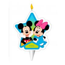 Mickey en Minnie verjaardagskaars - Thema: Bekende personages - Gekleurd - Maat Uniek Formaat