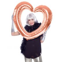 Roségouden hart ballon van aluminium - Thema: Photobooth - Goud - Maat Uniek Formaat