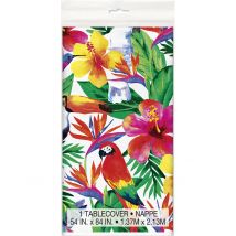 Plastic Tropical Palm tafelkleed 137 x 213 cm - Thema: Hawaï - Gekleurd - Maat Uniek Formaat