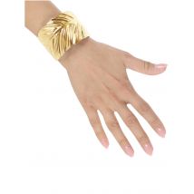 Goudkleurige bladeren armband voor volwassenen - Thema: Carnaval accessoire - Goud - Maat One Size