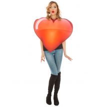 Emoji hart kostuum voor volwassenen - Thema: Humoristisch - Rood - Maat Uniek Formaat
