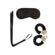 Handboeien, masker en zweep set voor volwassenen - Thema: Valentijnsdag accessoires - Gekleurd - Maat Uniek Formaat