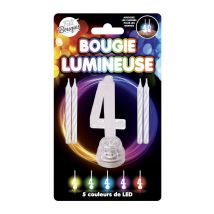 LED aantal 4 lichtkaarsen - Thema: Sfeer decoratie - Grijs, Wit - Maat Uniek Formaat