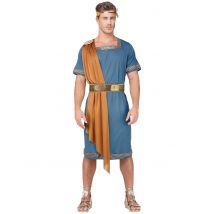 Blauw en oranje Romeinse keizer kostuum voor volwassenen - Thema: Oudheid - Blauw - Maat M