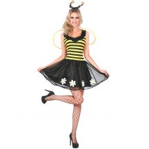 Zwart en geel bij kostuum voor dames - Thema: Dieren - Maat S