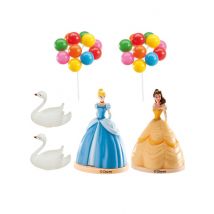 Disney Princesses plastic taart set - Thema: Prinsessen - Gekleurd - Maat Uniek Formaat
