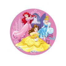 Eetbare Disney Princesses schijf - Thema: Prinsessen - Gekleurd - Maat Uniek Formaat