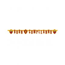 Officiële Roma "buon compleanno" kartonnen slinger 2 m 94 - Thema: Nationaliteit en Supporters - Gekleurd - Maat Uniek Formaat