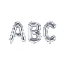 Zilverkleurige aluminium letter ballon 32cm - Thema: Sfeer decoratie - Zilver / Grijs